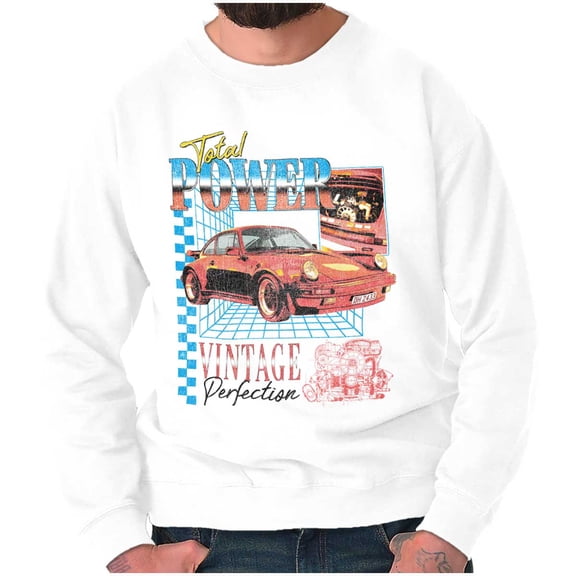 Total Power Vintage Muscle Car Engine Men's Crewneck Sweatshirt Brisco Brands X