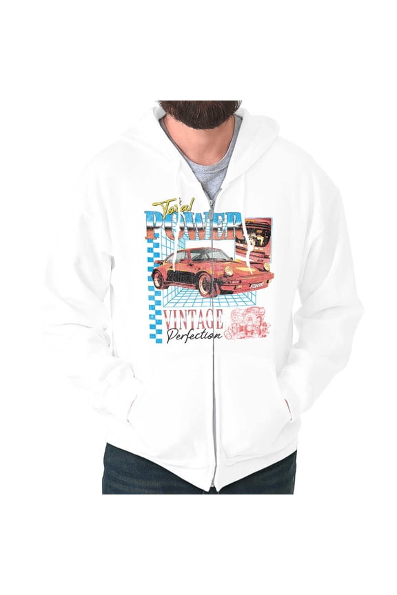 Total Power Vintage Muscle Car Engine Zip Hoodie Sweatshirt Men Brisco Brands S