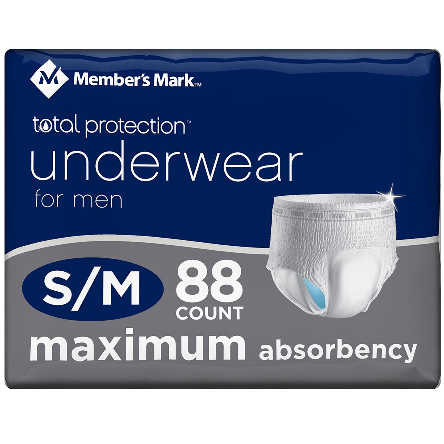 Total Protection Incontinence Underwear for Men  Small/Medium (88 Ct)
