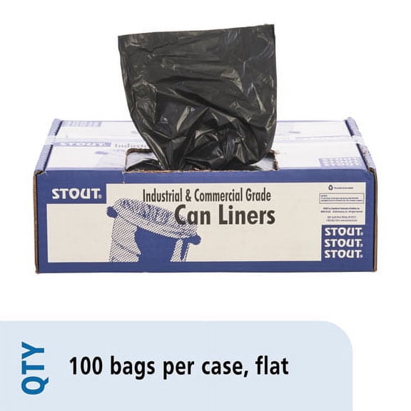 Total Recycled Content Plastic Trash Bags, 60 Gal, 1.5 Mil, 36" X 58", Brown/black, 100/carton | Bundle of 2 Cartons