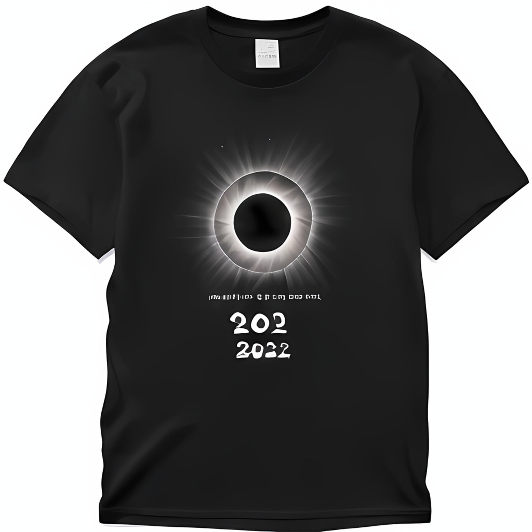 Total Solar 2024 Graphic Black T-shirt With Orientalism Style Design 