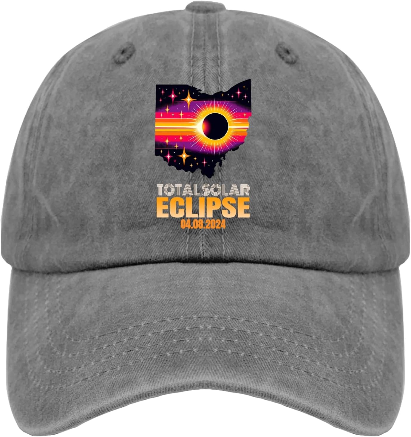 Total Solar Eclipse 04.08.2024 Cap Ohio Vintage Cotton Washed Baseball