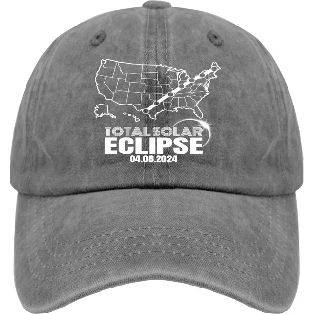 Total Solar Eclipse 04.08.2024 Hat Vintage Cotton Washed Baseball Caps