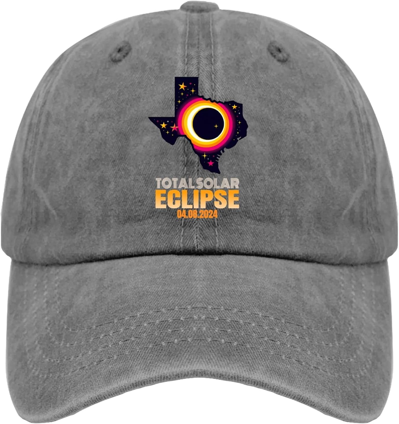 Total Solar Eclipse 04.08.2024 Hat for Mens Texas Baseball Caps Trendy Washed Hiking Hats