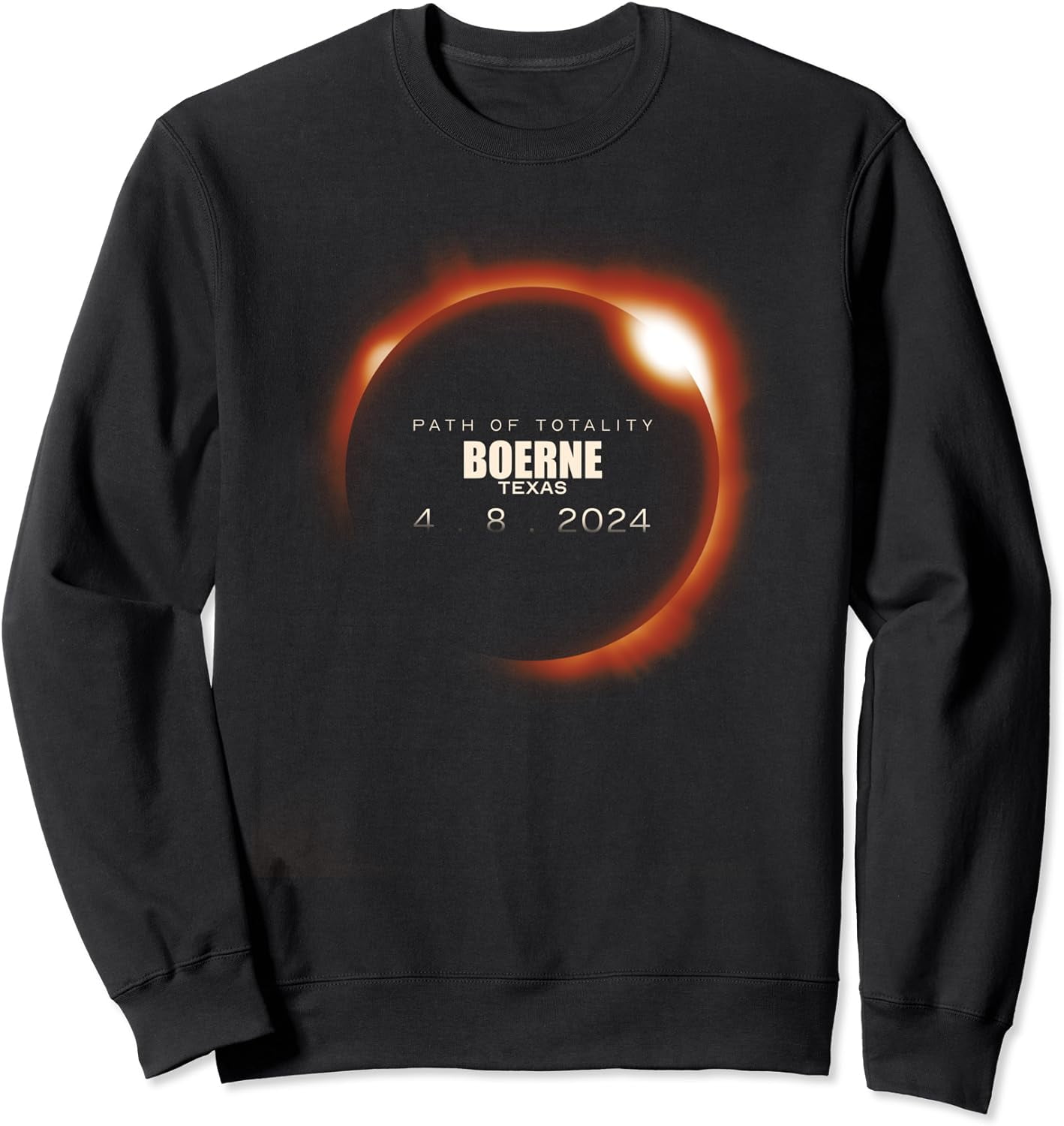 Total Solar Eclipse 2025 Boerne Texas April 4 2025 Women Sweatshirt