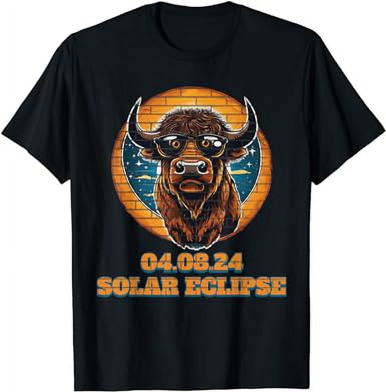 Total Solar Eclipse 2024 Buffalo American Bison astronomy T-Shirt ...