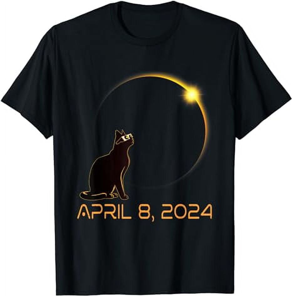 Total Solar Eclipse 2024 Cat Wearing Solar Eclipse Glasses T-Shirt ...