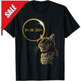 Total Solar Eclipse 2024 Cat Wearing Solar Eclipse Unisex TShirt