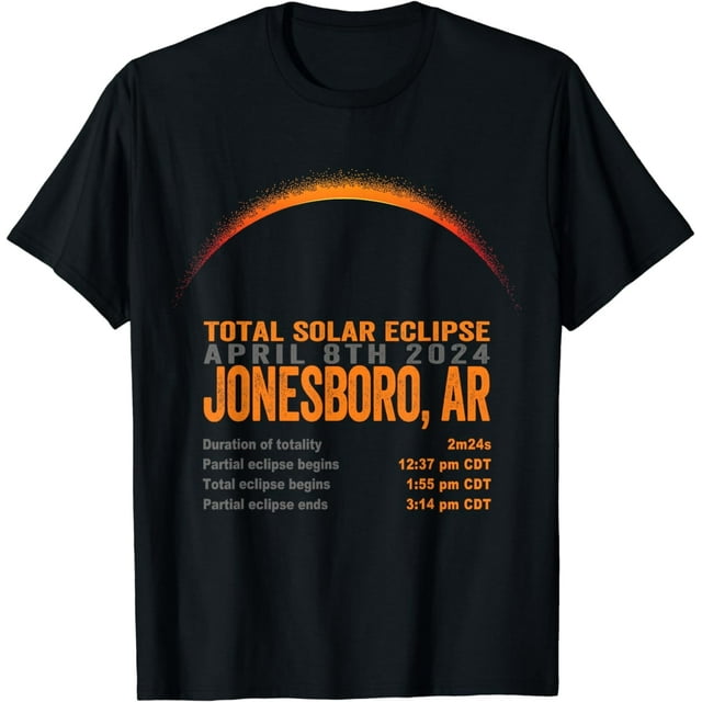 Total Solar Eclipse 2024 Jonesboro Arkansas Path Of Totality T Shirt