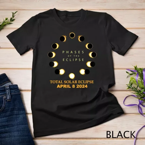 Total Solar Eclipse 2024 Phases T-Shirt April 8Th T-Shirt Unisex S-5Xl Hot Trending Shirt, Vintage Birthday Gift
