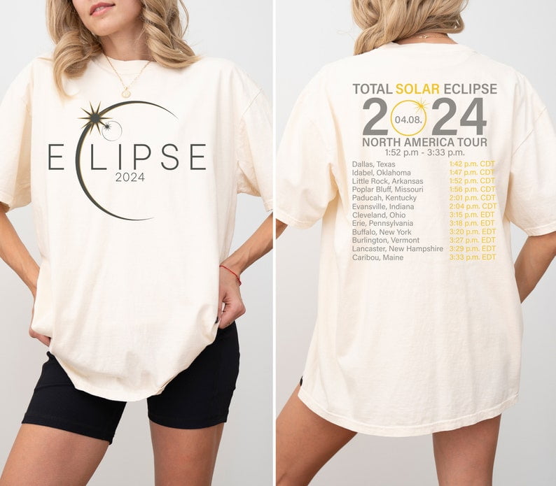 Total Solar Eclipse 2024 Shirt, DoubleSided Shirt, April 8Th 2024