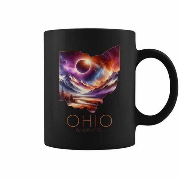 Total Solar Eclipse 2024 State Ohio Totality April 8 2024 Coffee Mugs