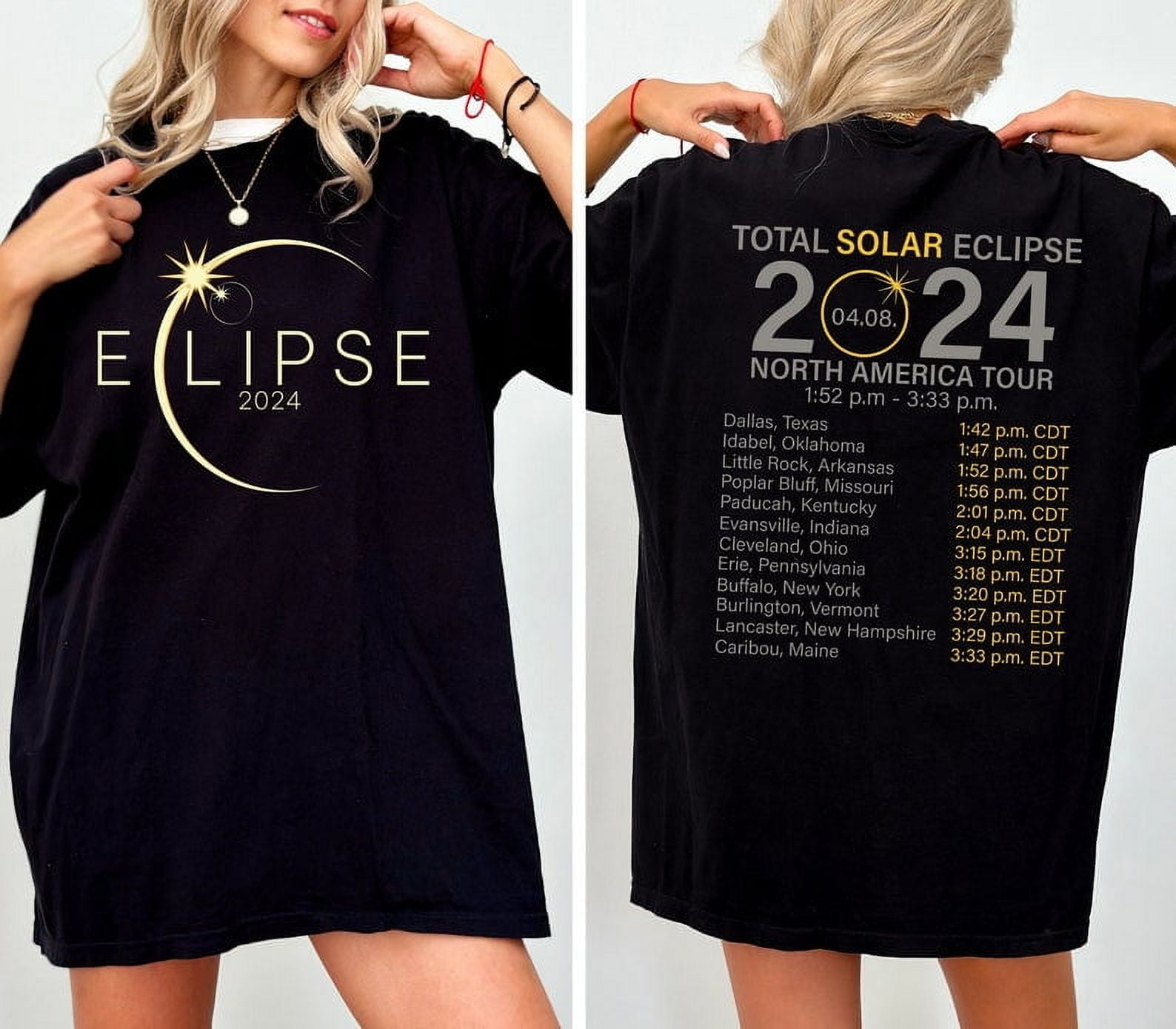 Total Solar Eclipse 2024 TENDYTEE, DoubleSided TENDYTEE, April 8Th