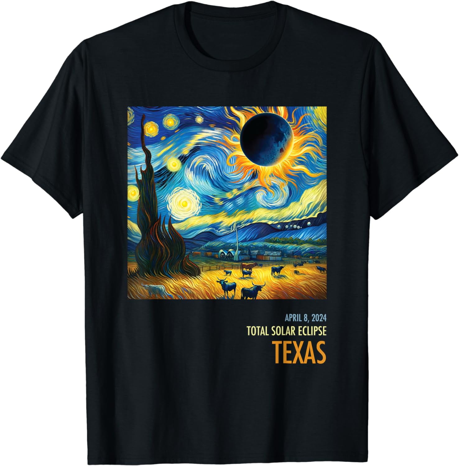 Total Solar Eclipse 2024 Texas Cotton TShirt