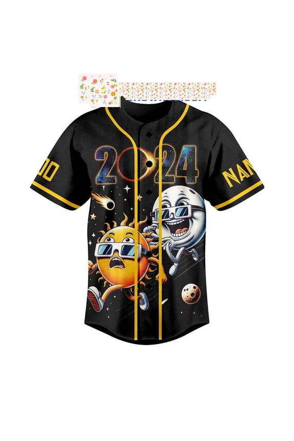 Total Solar Eclipse 2024 The Sun Is Getting Mooned Fan Personalized Baseball Jersey