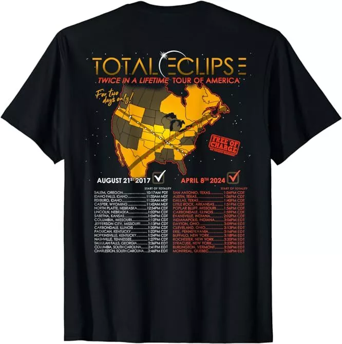 Total Solar Eclipse 2024 Twice In A Lifetime 04.08.24 Unisex TShirt