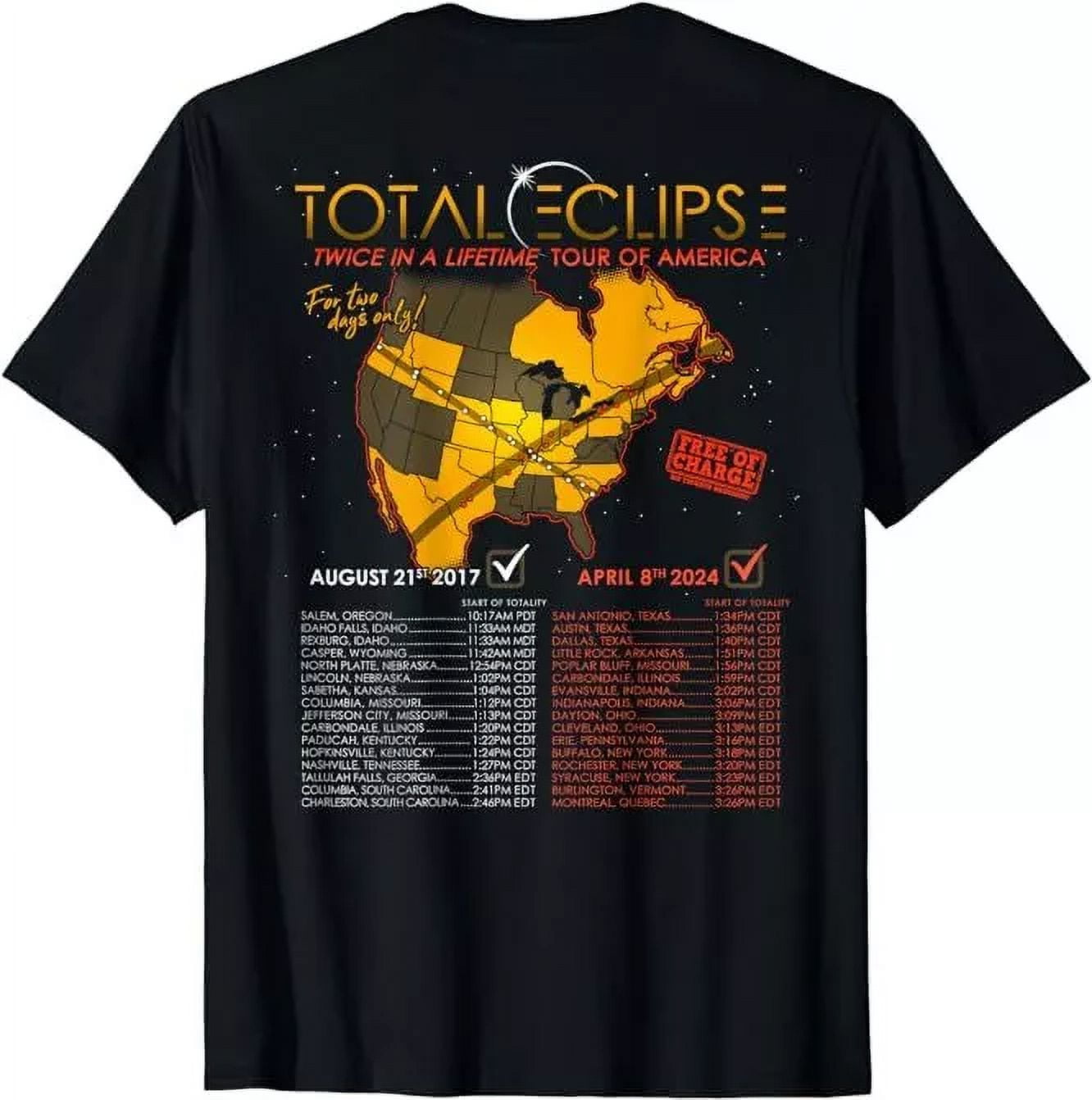 Total Solar Eclipse 2024 Twice In A Lifetime 04.08.24 Unisex TShirt