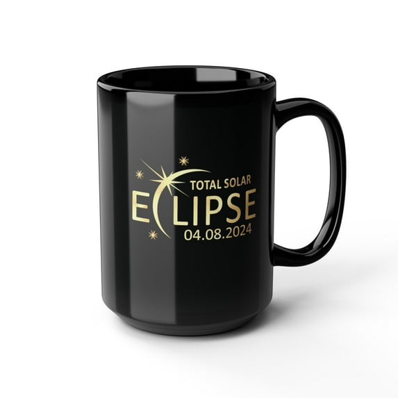Total Solar Eclipse April 08 2024 for Space fans gift Black Mug 11/15oz