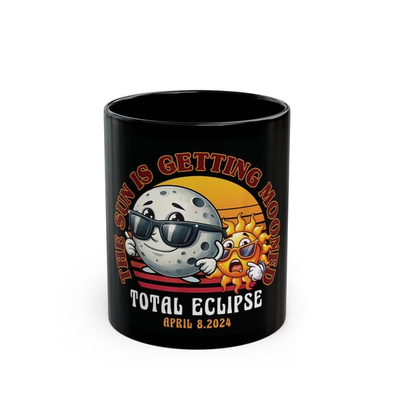 Total Solar Eclipse April 08 2024 for Space fans gift Black Mug 11/15oz