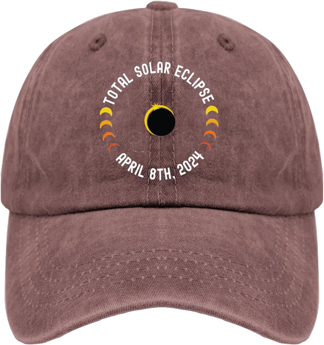 Total Solar Eclipse April 2024 hat Mens Vintage Cotton Washed Baseball