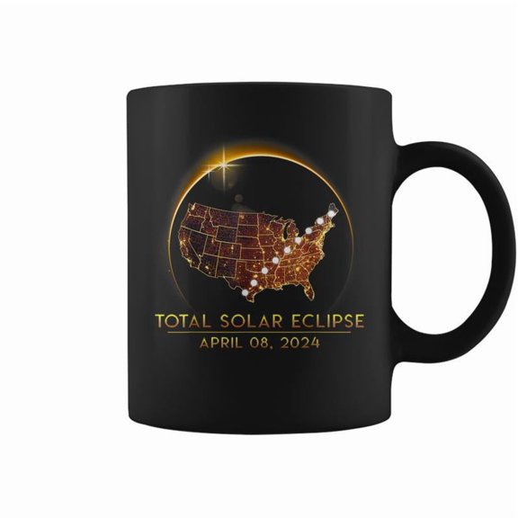 Total Solar Eclipse April 8 2024 America Map Totality Coffee Mugs