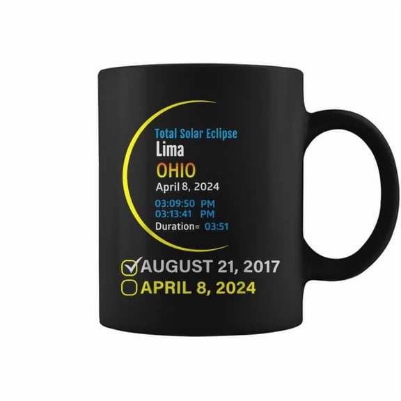 Total Solar Eclipse April 8 2024 Ohio Lima Coffee Mugs