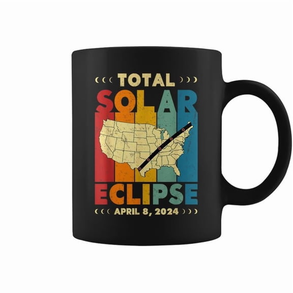 Total Solar Eclipse April 8 Path Of Totality Usa Map Coffee Mugs