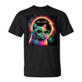 thumbnail image 1 of Total Solar Eclipse Cat Wearing Glasses T-Shirt, Funny April 8 2024 Celestial Event Graphic Tee, Cute Space-Loving Kitty Astronomy Shirt, Eclipse Watch Party Gift Top For Men Women, 1 of 3