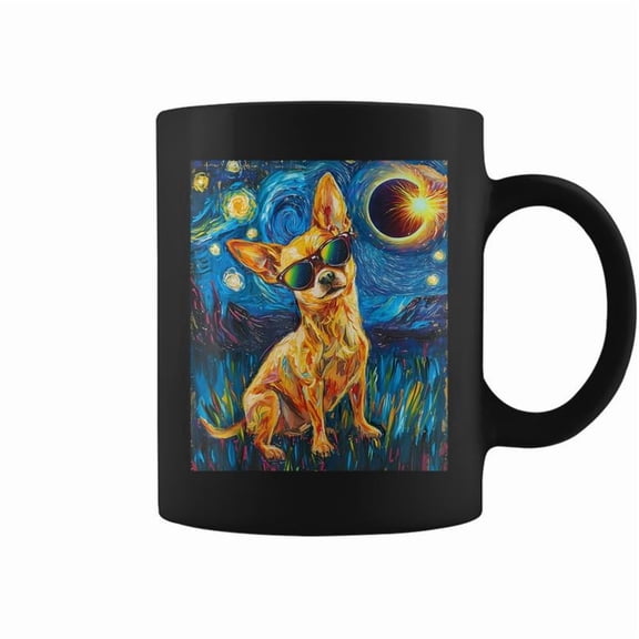 Total Solar Eclipse Chihuahua Dog Coffee Mugs