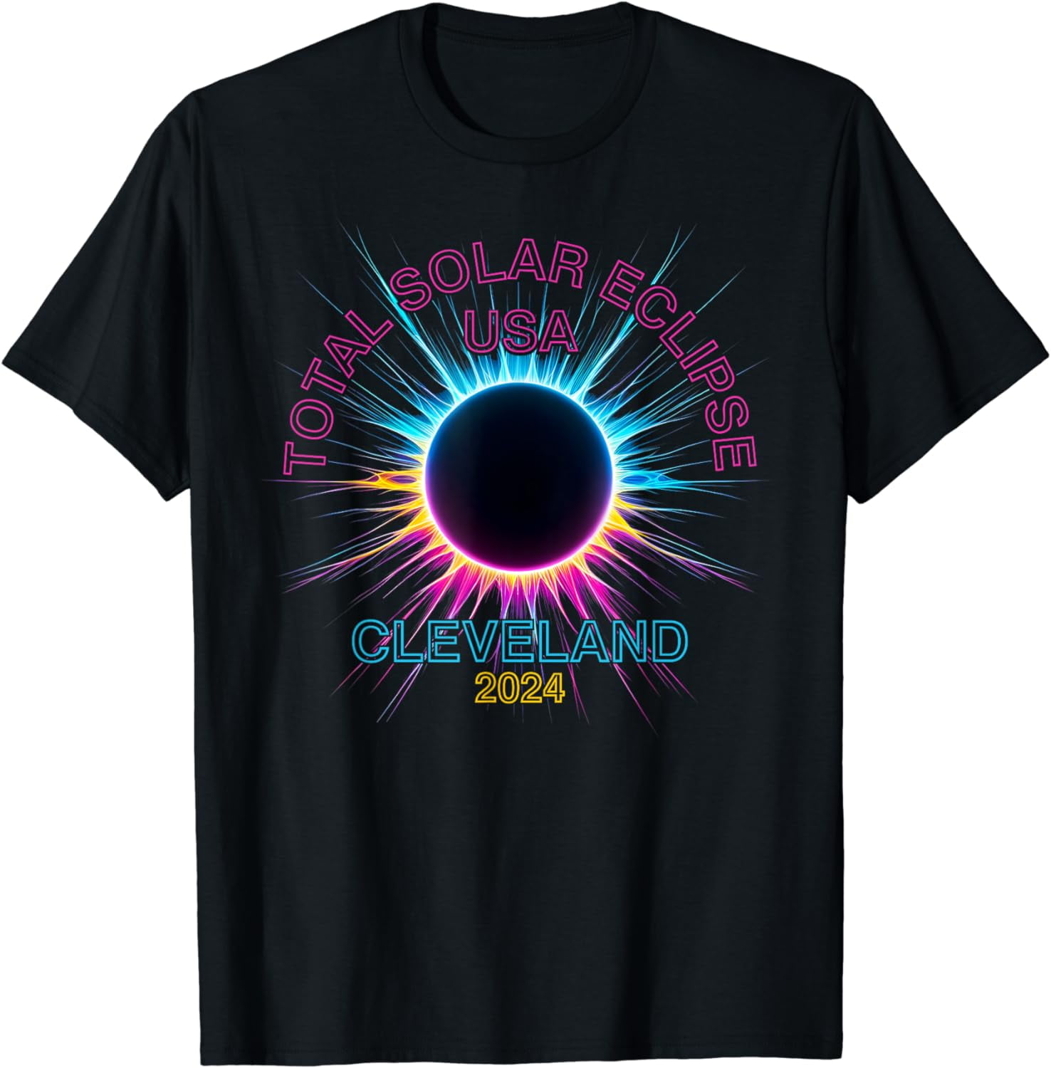 Total Solar Eclipse Cleveland For Women Men 2024 Souvenir Cotton T