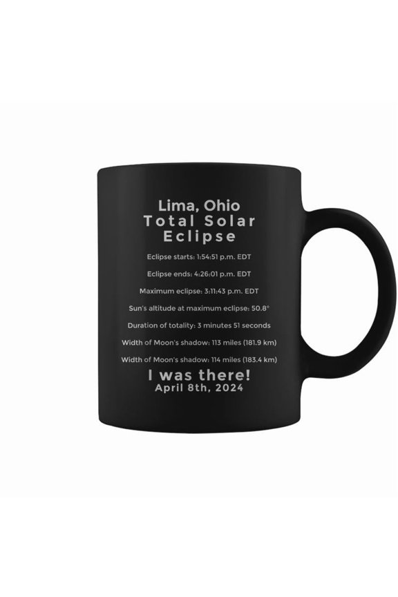 Total Solar Eclipse Eclipse Lima Ohio 2024 Commemorative Coffee Mugs