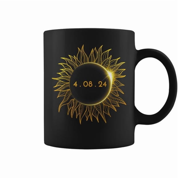 Total Solar Eclipse Eclipse Sunflower 2024 Coffee Mugs