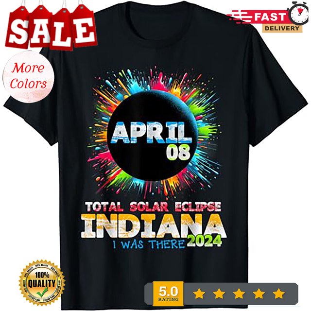 Total Solar Eclipse Indiana 2024 Colorful Totality TShirt.