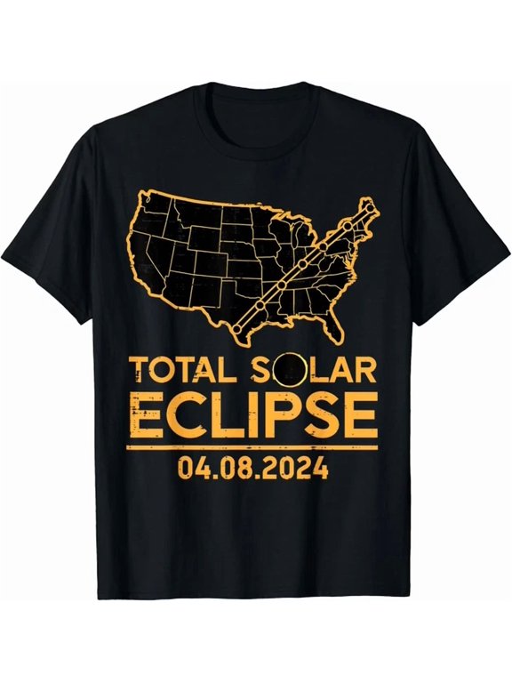 Total Solar Eclipse Map 04 08 24 Totality Men Women Theme T-Shirt, Size S-5XL