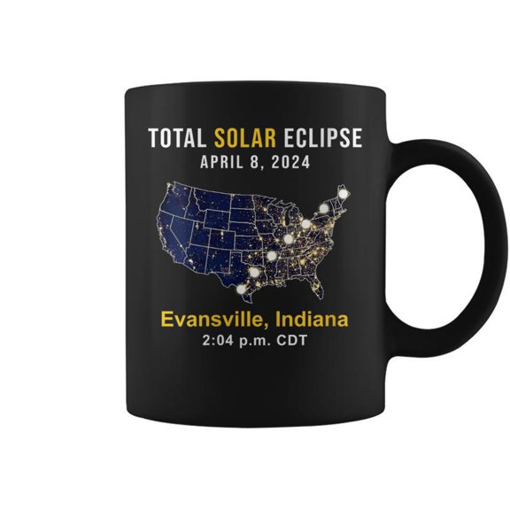 Total Solar Eclipse Map Of The Usa 2024 Indiana Usa Coffee Mugs