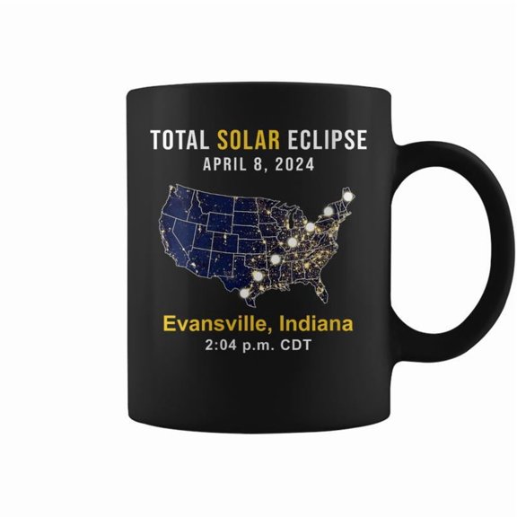 Total Solar Eclipse Map Of The Usa 2024 Indiana Usa Coffee Mugs