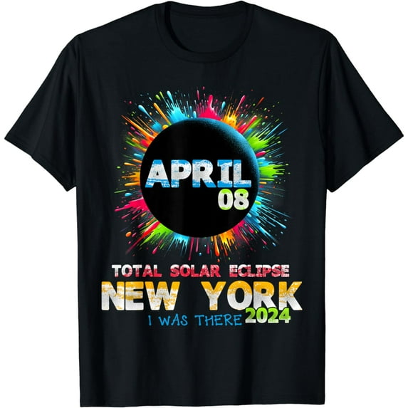 Total Solar Eclipse New York 2024 Colorful Totality T-Shirt