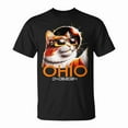 thumbnail image 1 of Total Solar Eclipse Ohio 2024 Graphic Tee – Funny April 8 Cat Cotton T-Shirt for Adults, Astronomy Event Day Souvenir Outfit, Size 3XL, Color Black, 1 of 4