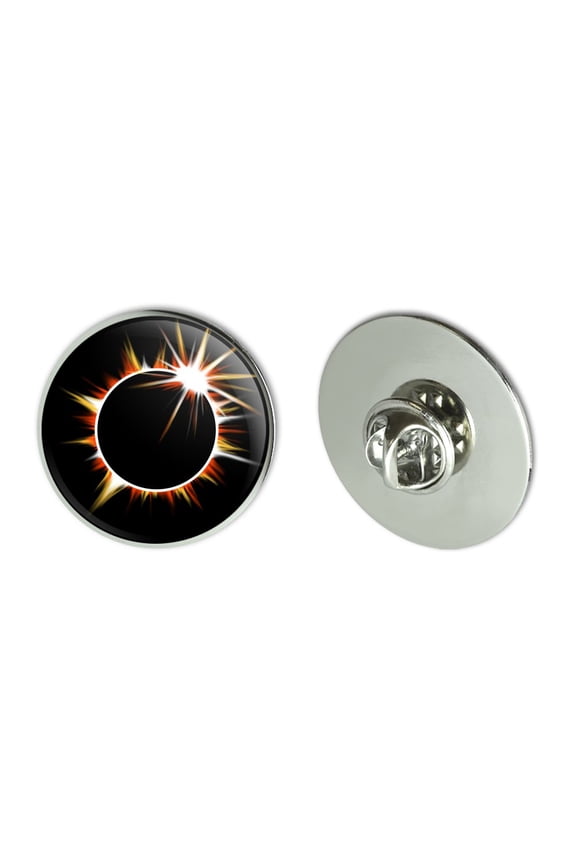 Total Solar Eclipse Painted Metal 1.1" Tie Tack Hat Lapel Pin Pinback