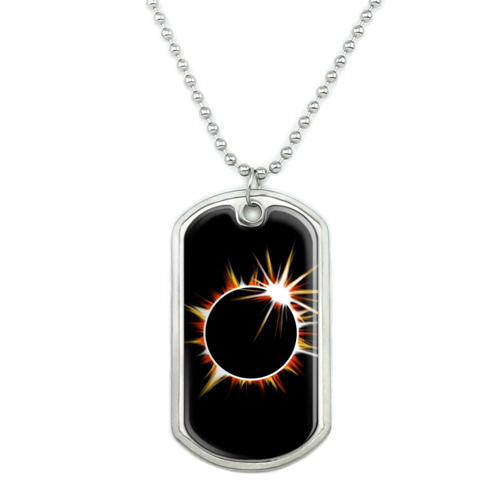 Solar Eclipse Necklace - Black Galaxy Pendant On Alloy Chain, Unisex Men's & Women's Jewelry, Gift Boxed