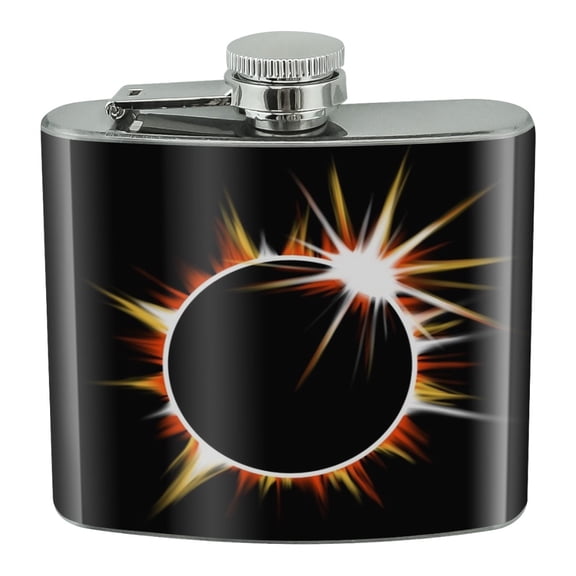 Total Solar Eclipse Painted Stainless Steel 5oz Hip Drink Kidney Flask