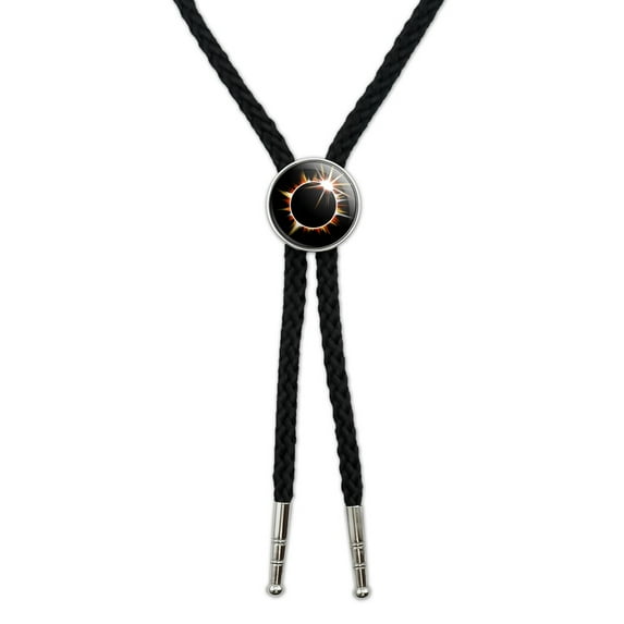 Total Solar Eclipse Painted Western Southwest Cowboy Necktie Bow Bolo Tie