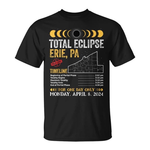 Total Solar Eclipse Path 2024 Erie Pennsylvania Pa Totality TShirt