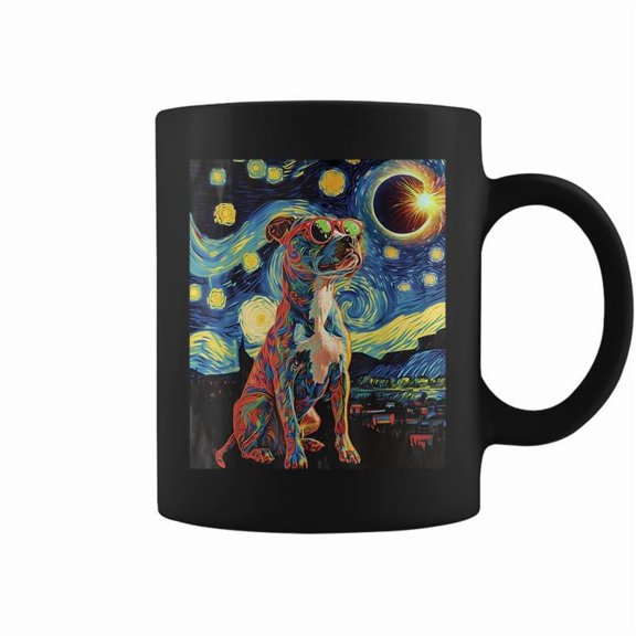 Total Solar Eclipse Pit Bull Dog Coffee Mugs