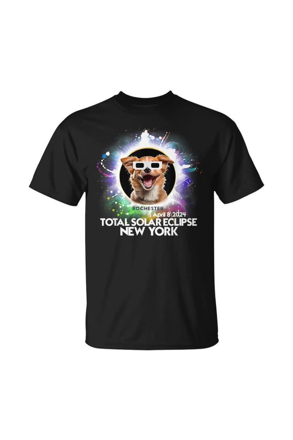 Total Solar Eclipse Rochester New York 2024 Astronomy Dog TShirt