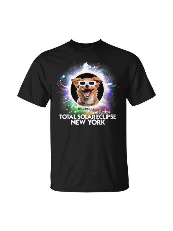 Total Solar Eclipse Rochester New York 2024 Astronomy Dog TShirt