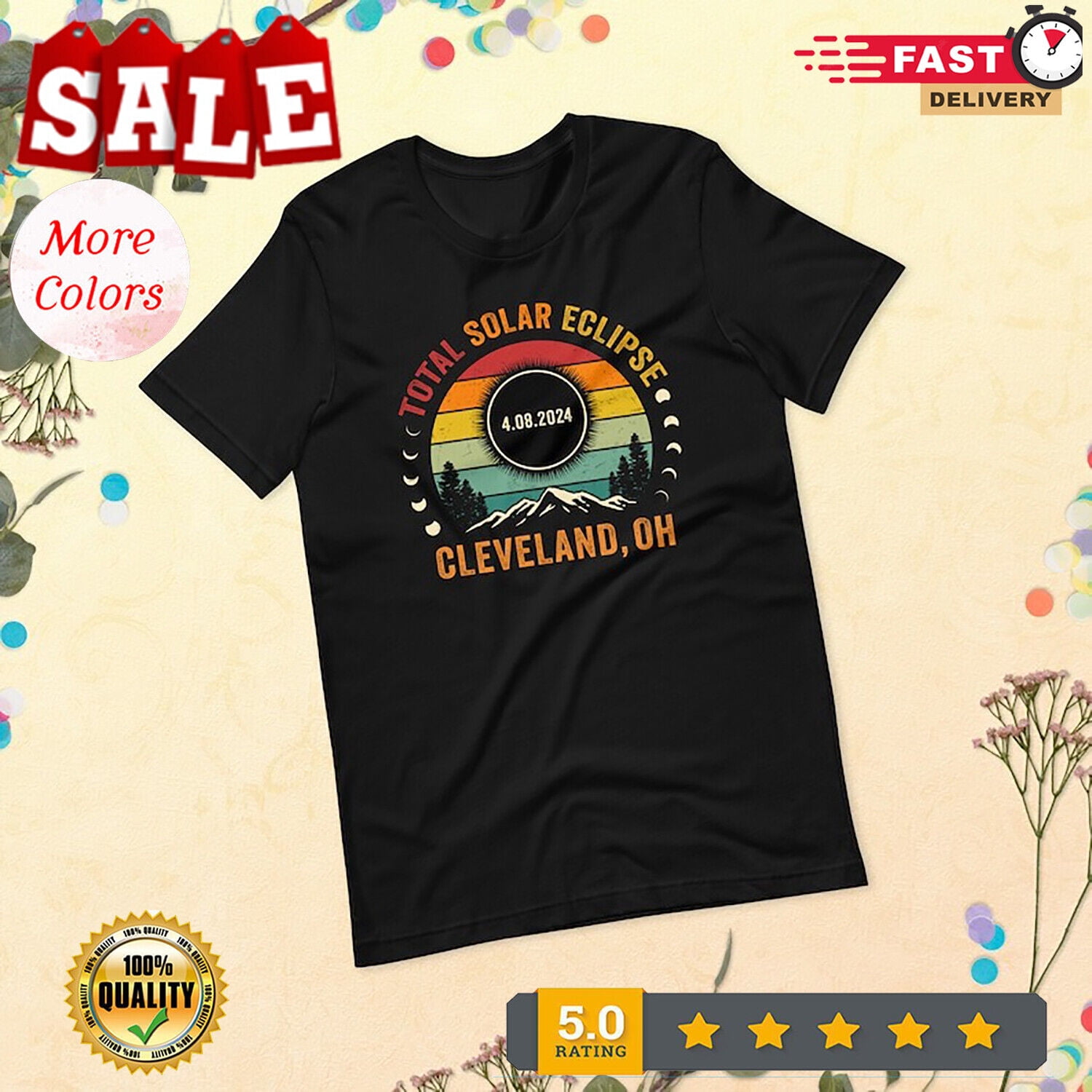 Total Solar Eclipse Shirt, Retro Vintage Solar Eclipse, April 8 2024