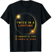 NOOZUO Total Solar Eclipse Shirt Twice in Lifetime 2024 T-Shirt