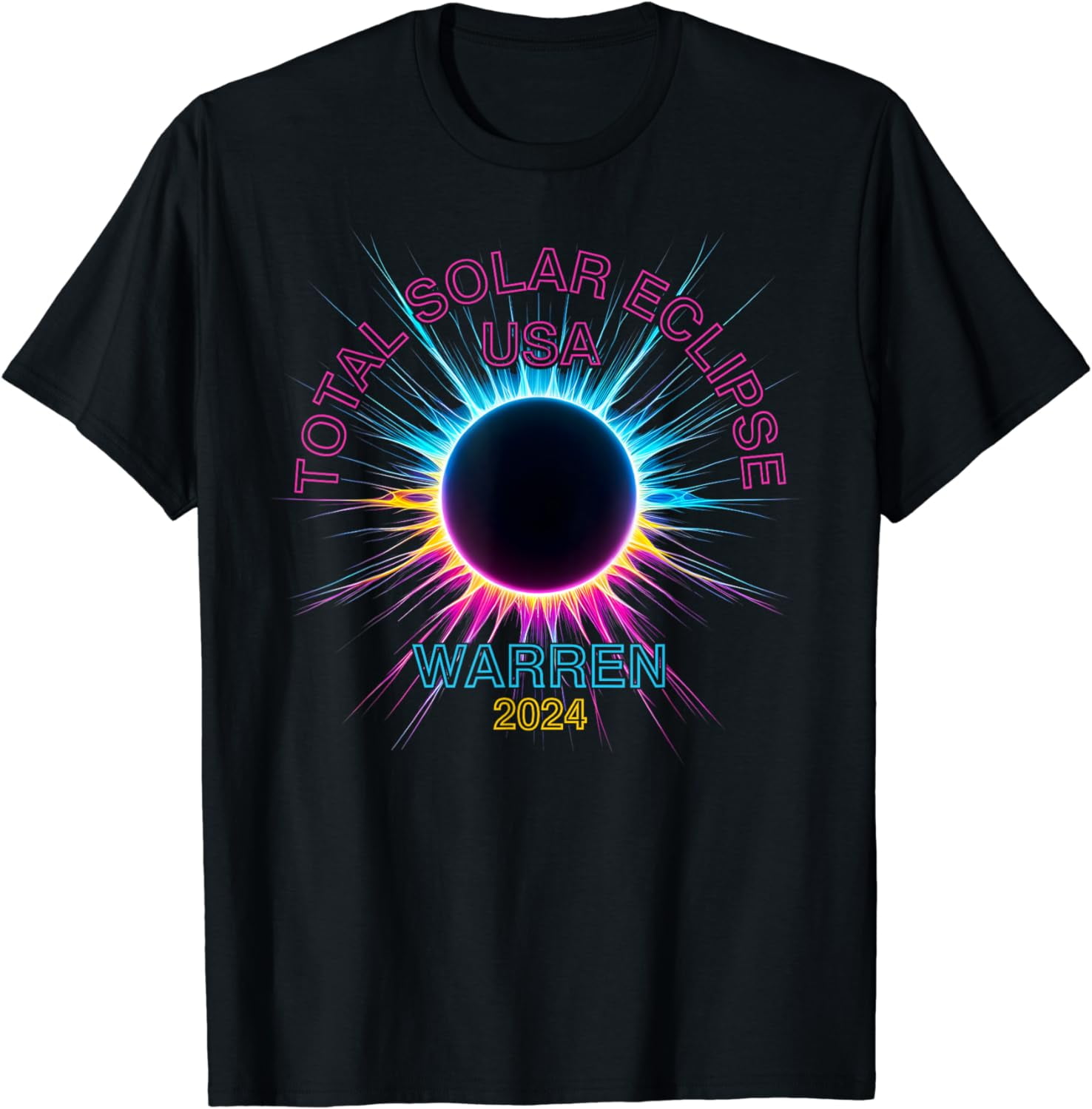 Total Solar Eclipse Warren For Women Men 2024 Souvenir Cotton TShirt