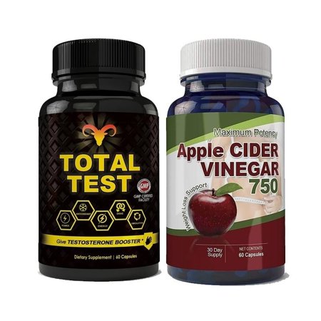 Totally Products Total Test Testosterone Booster and Apple Cider Vinegar Combo Pack 1 set